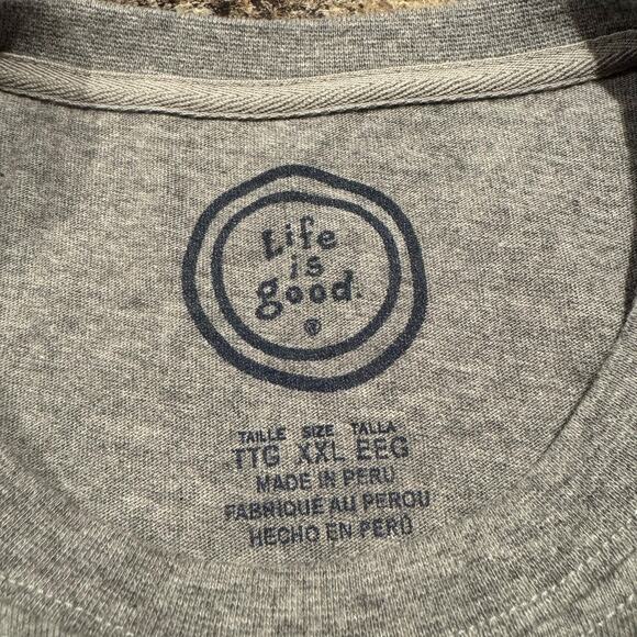 NWT Life Is Good Mens Shirt Tee Don't Knock It Build It Short Sleeve Gray XXL GU - Picture 3 of 7